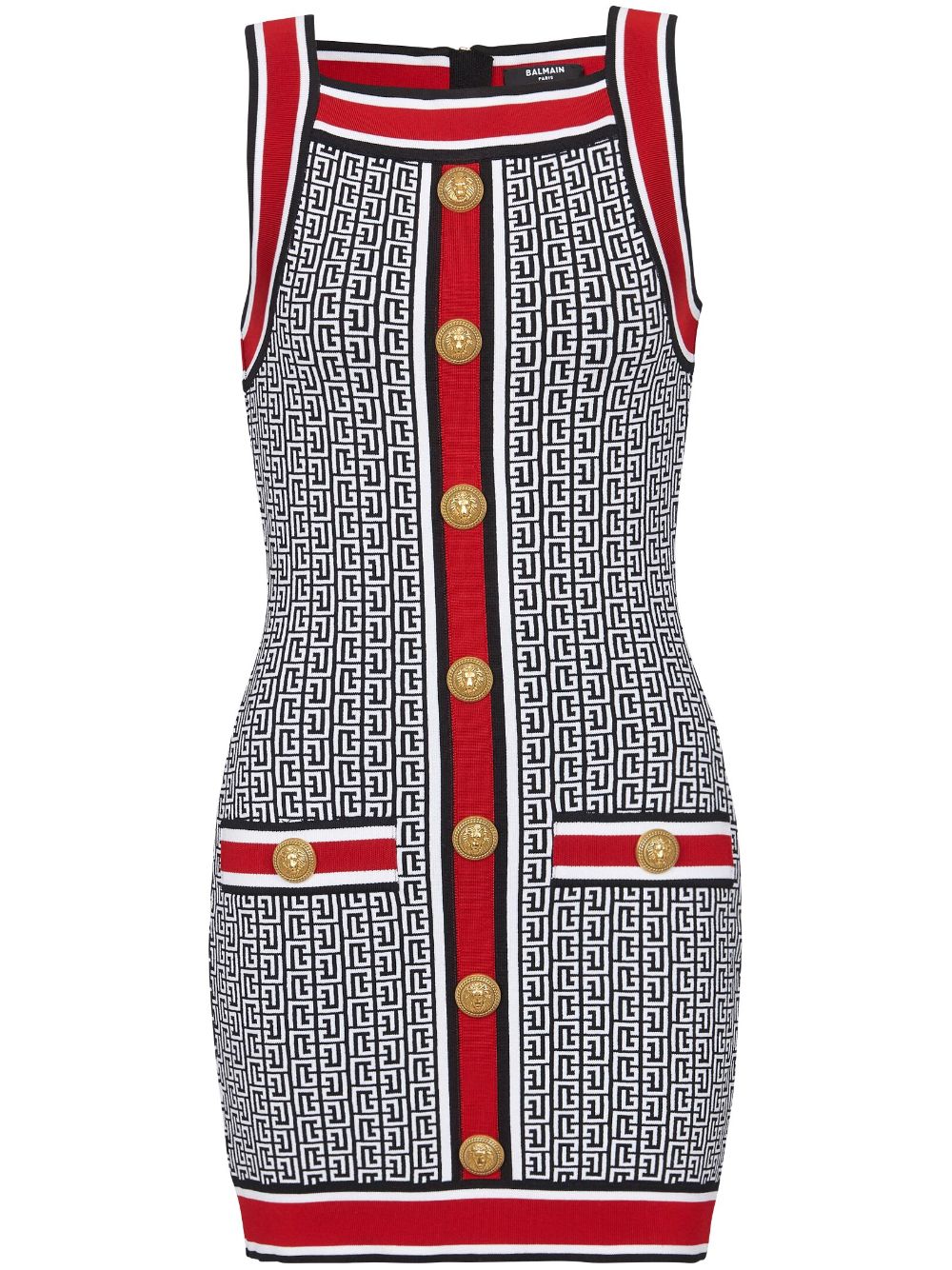 Button-embellished monogram minidress - EJC