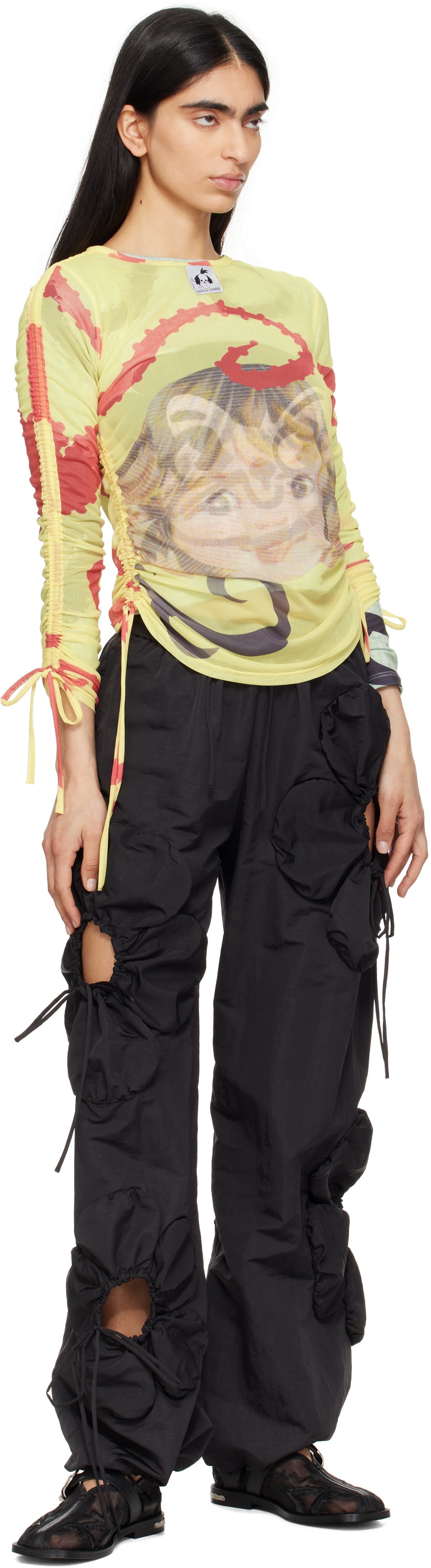 Toga Pulla Black Mesh & Leather Loafers