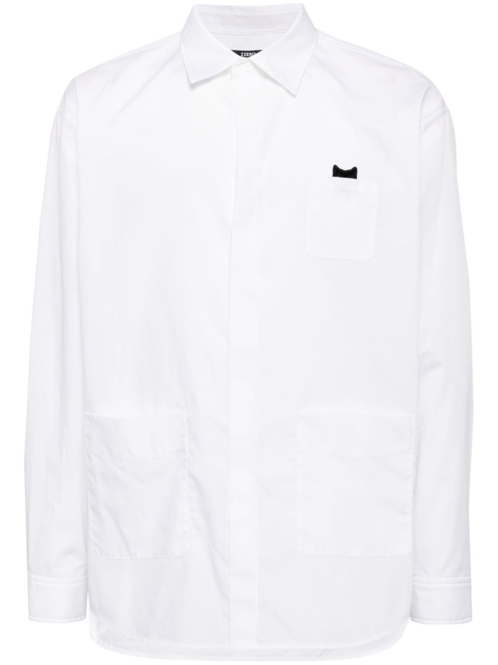 Panther long-sleeve poplin shirt - White