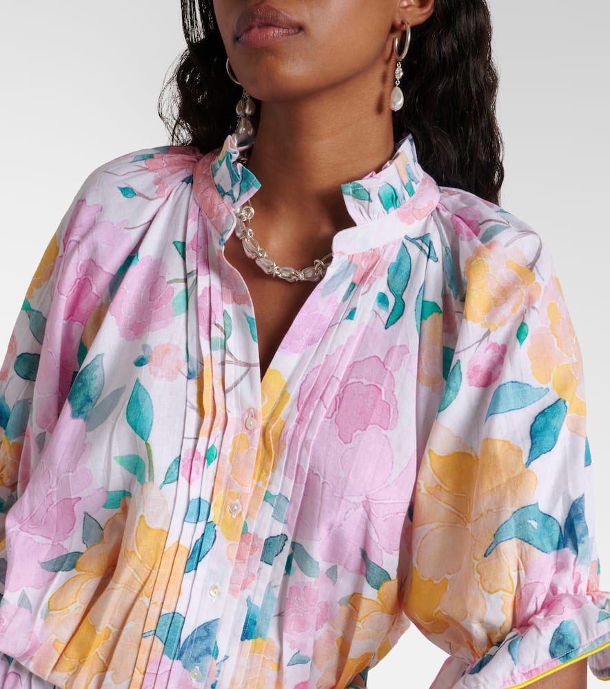 Juliet Dunn Floral cotton and linen minidress