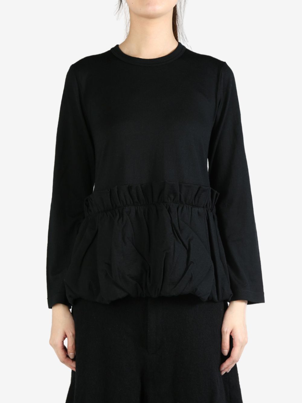 Draped hem blouse - Black