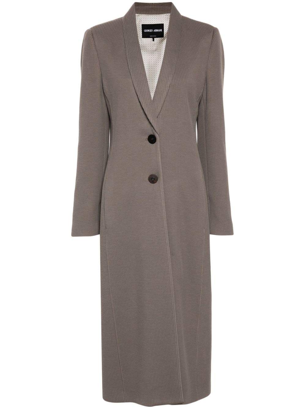 Canneté-jersey long coat - Neutrals