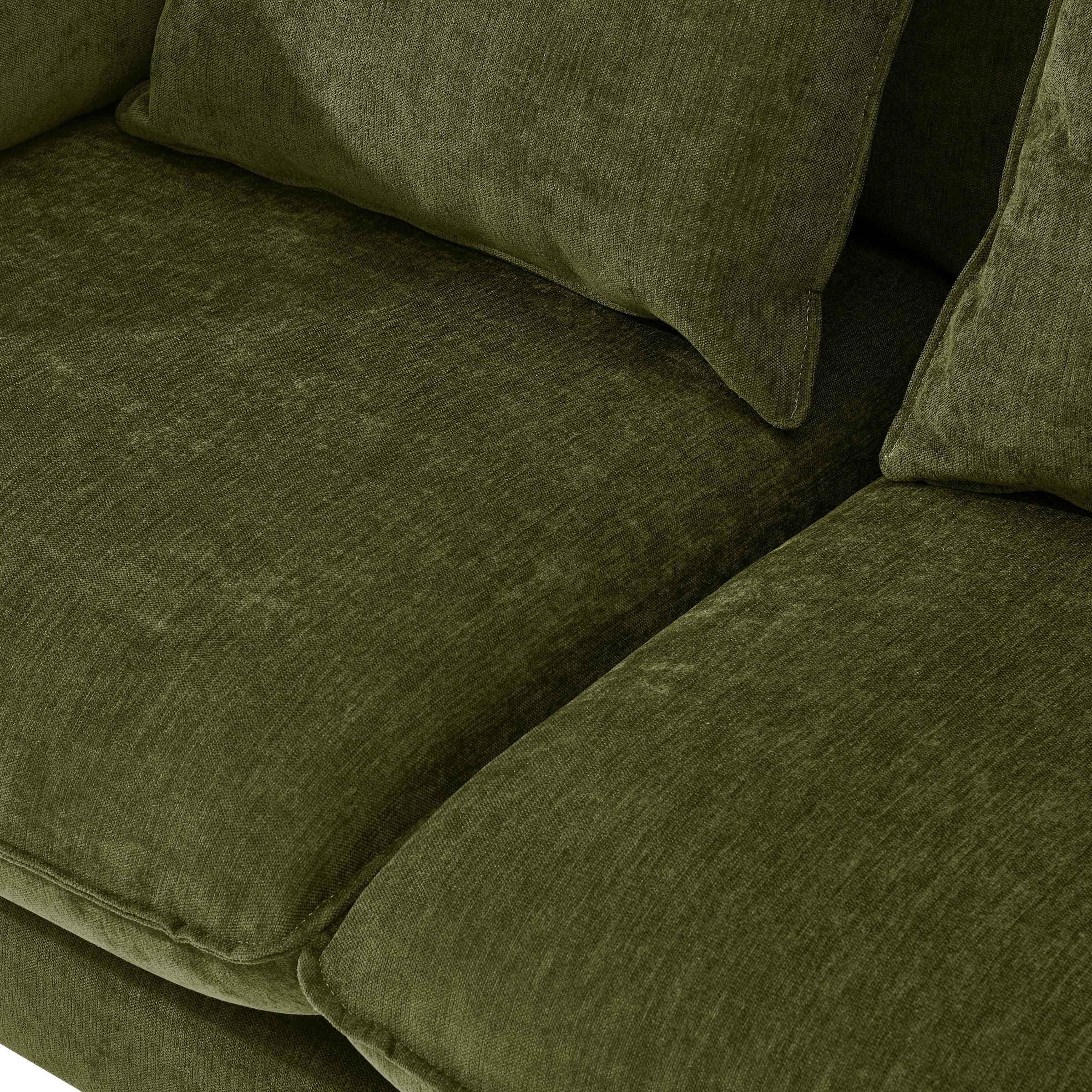 Furnitureboxuk Monroe Chenille Fabric 2 Seater Sofa In Green