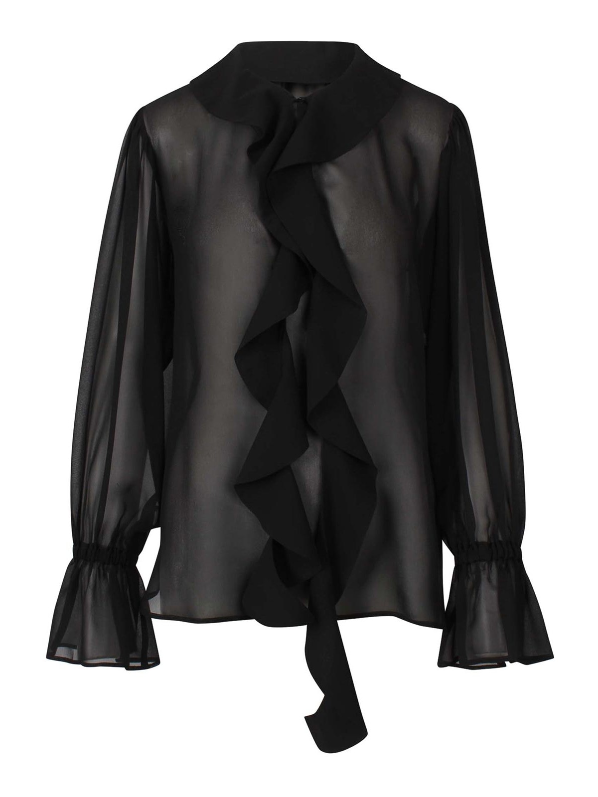 Sheer lavallière blouse