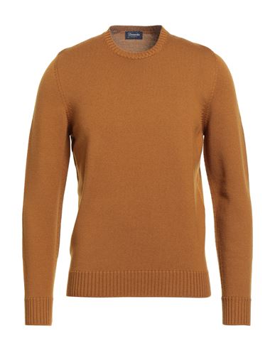 Man Sweater Camel Size 38 Merino Wool