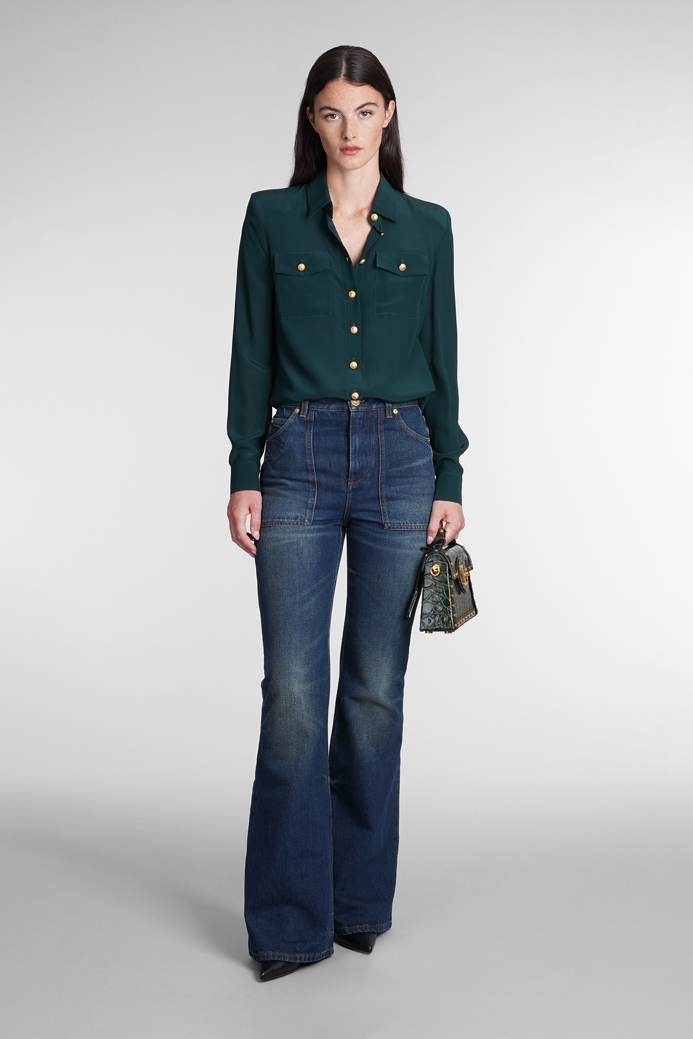 Shirt In Green Silk