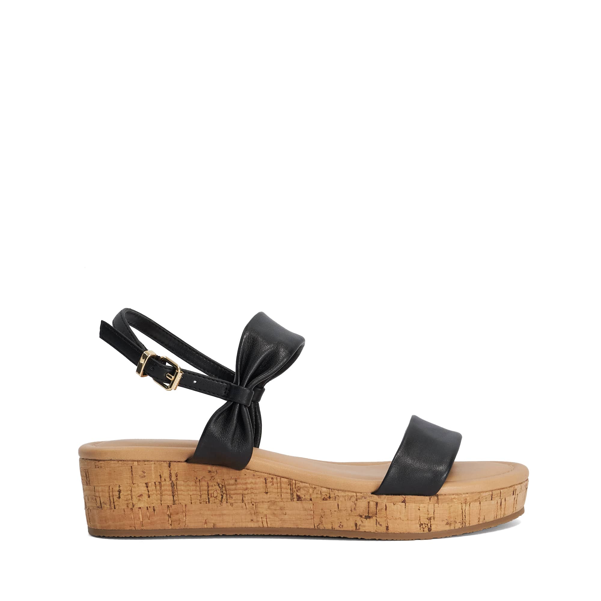 Dune London Womens Ladies Laliz - Leather Flatform Sandal - Black