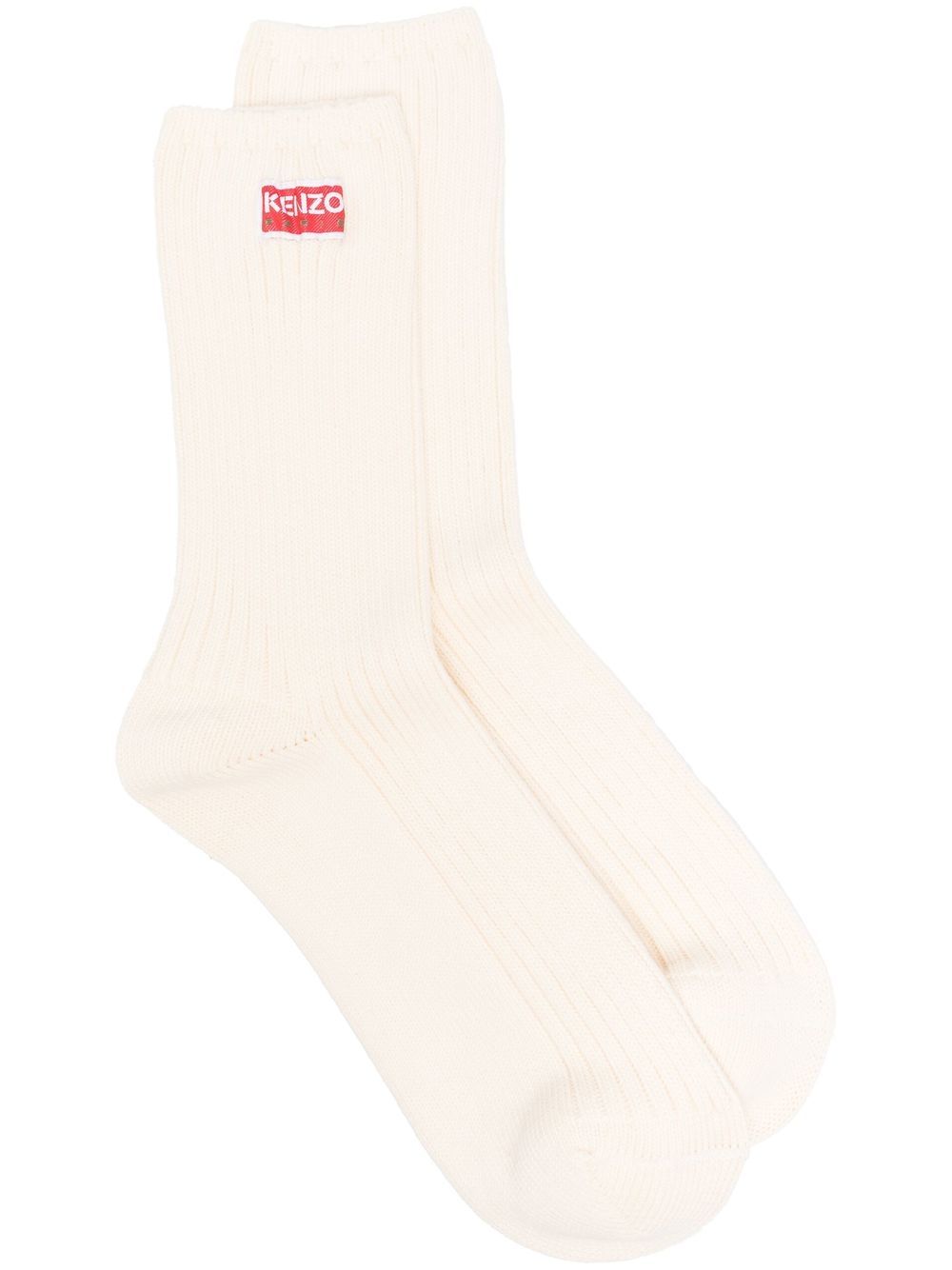 Logo-patch socks - Neutrals