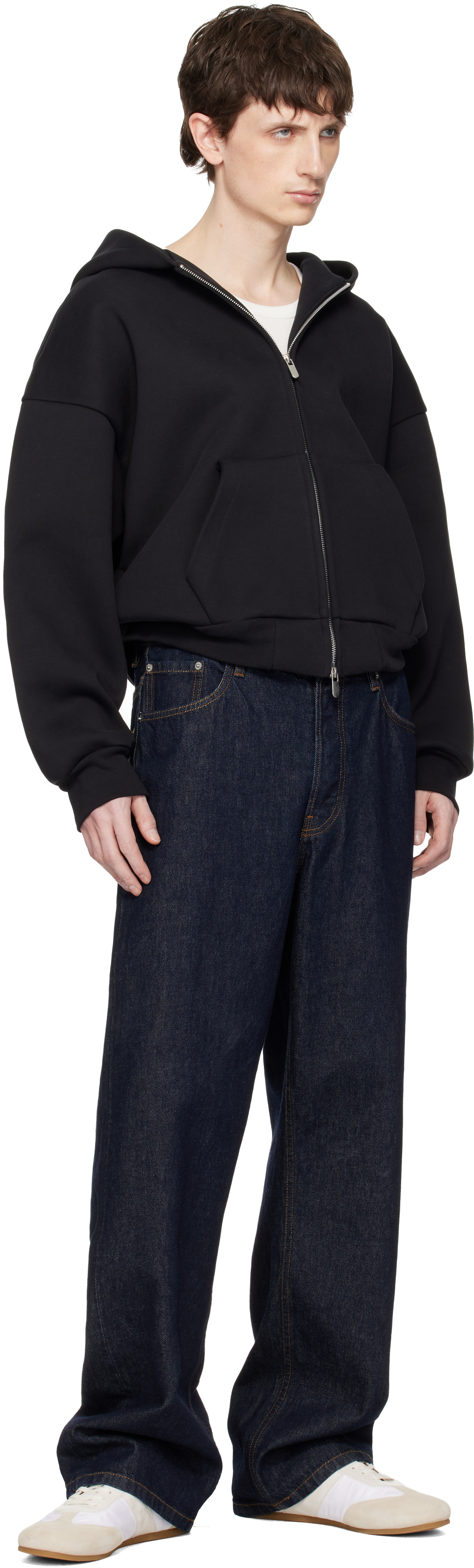 Black V2 Zipped Hoodie