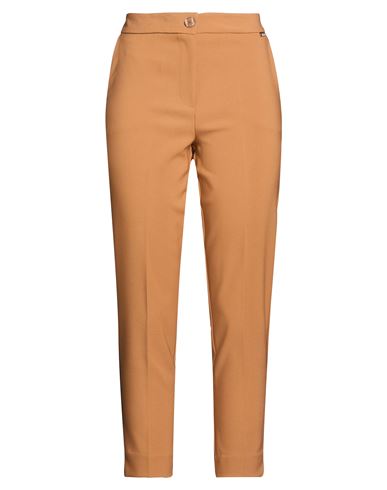Woman Pants Camel Size 10 Polyester, Recycled polyester, Elastane