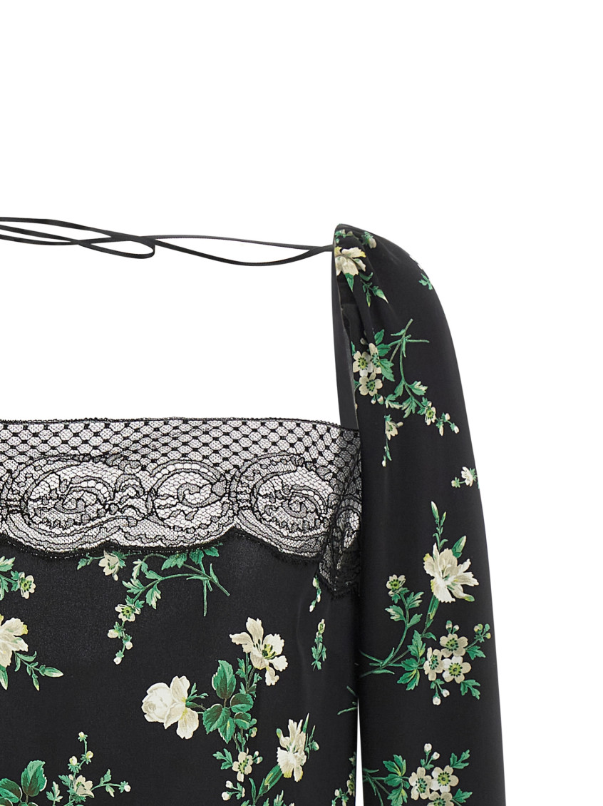 Silk Top With Floral Print
