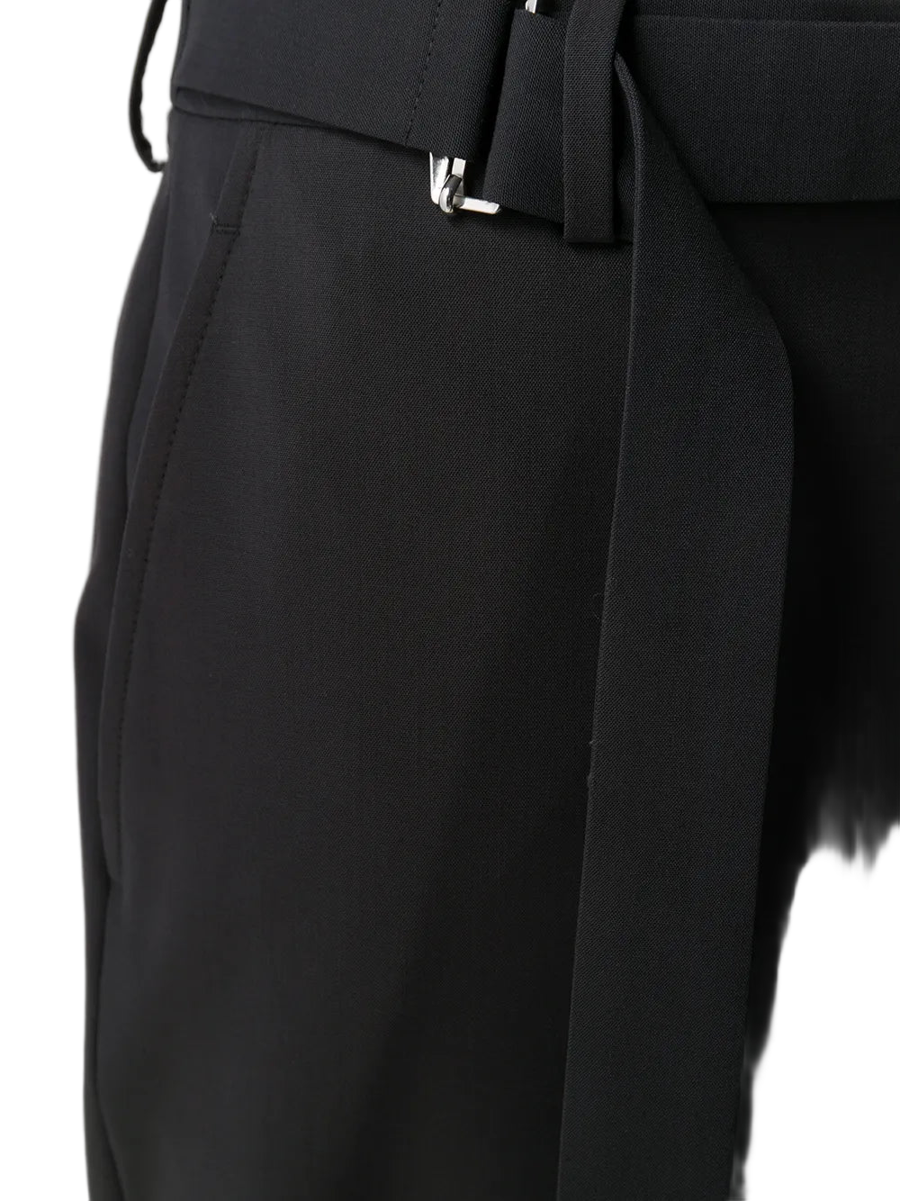 Belted Tailored Cut Trousers — Gray