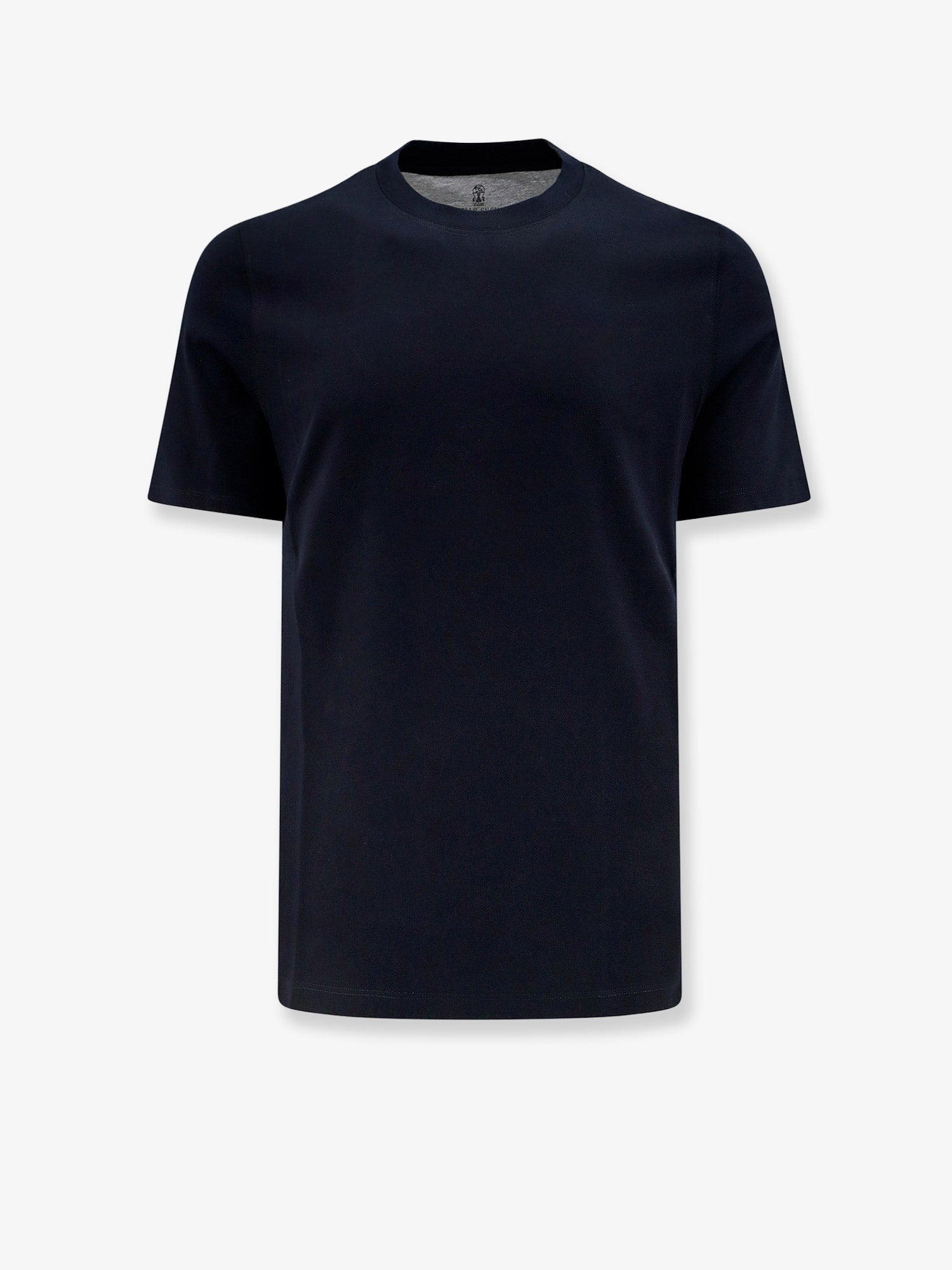 Ribbed Crewneck Cotton T-Shirt — Black
