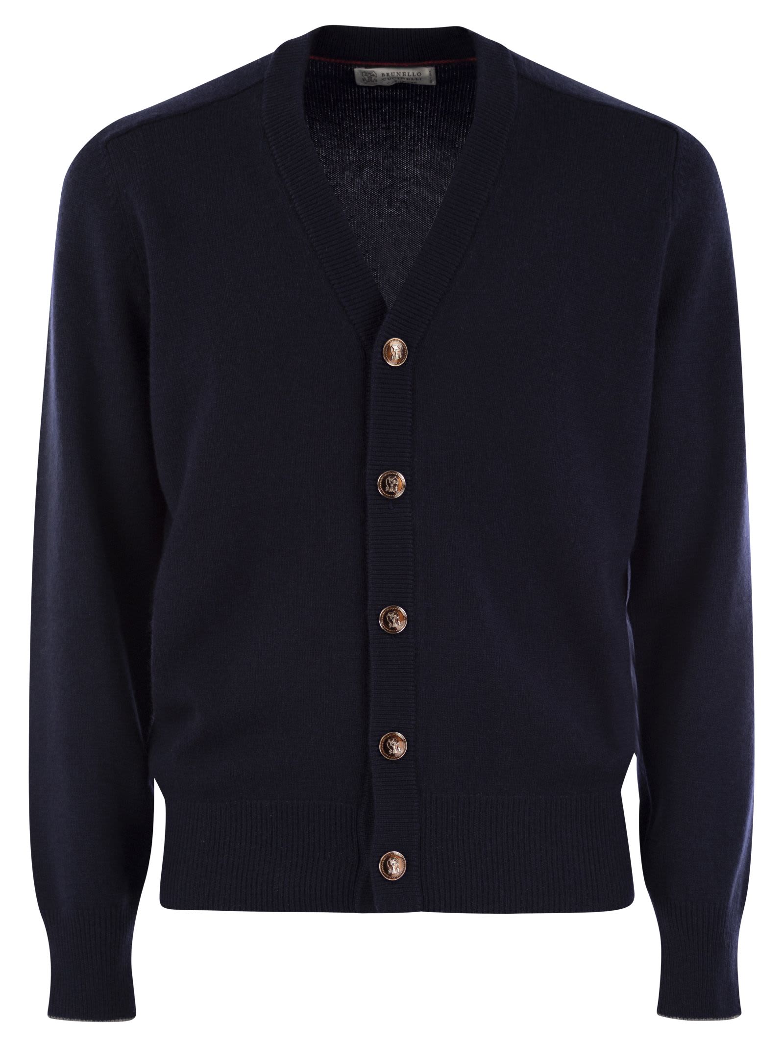 Alpaca, Cotton And Wool Cardigan With Metal Buttons