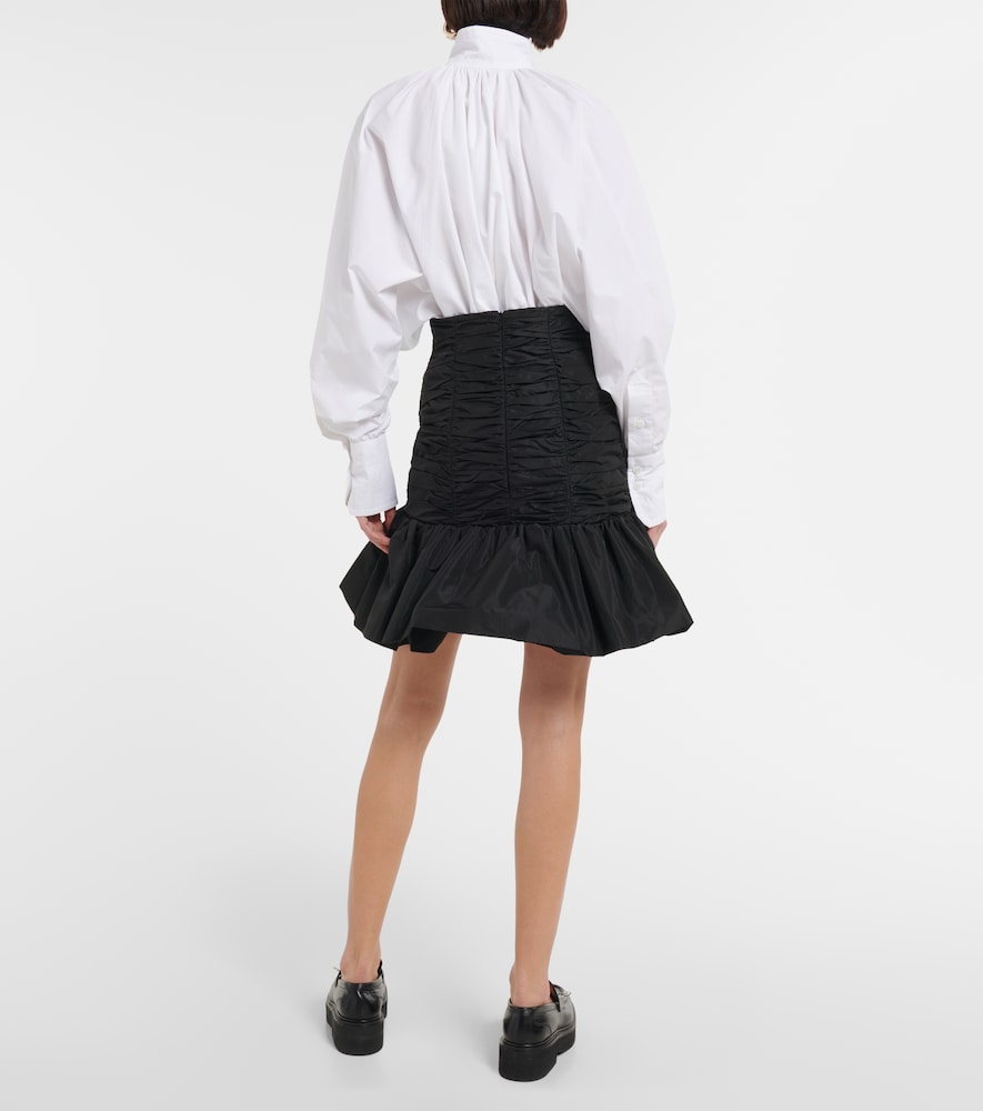 Patou Ruched faille miniskirt