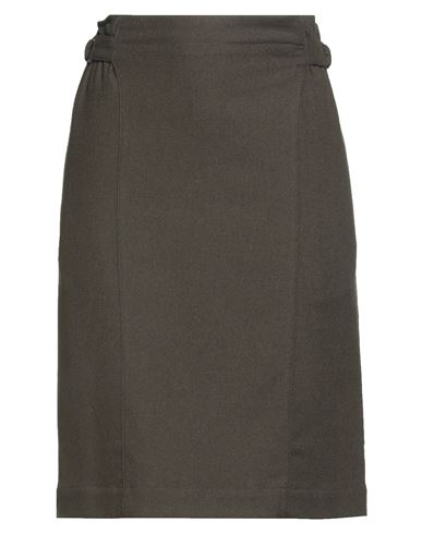 Pomandère Woman Mini skirt Military green Size 10 Polyester, Viscose, Wool, Elastane