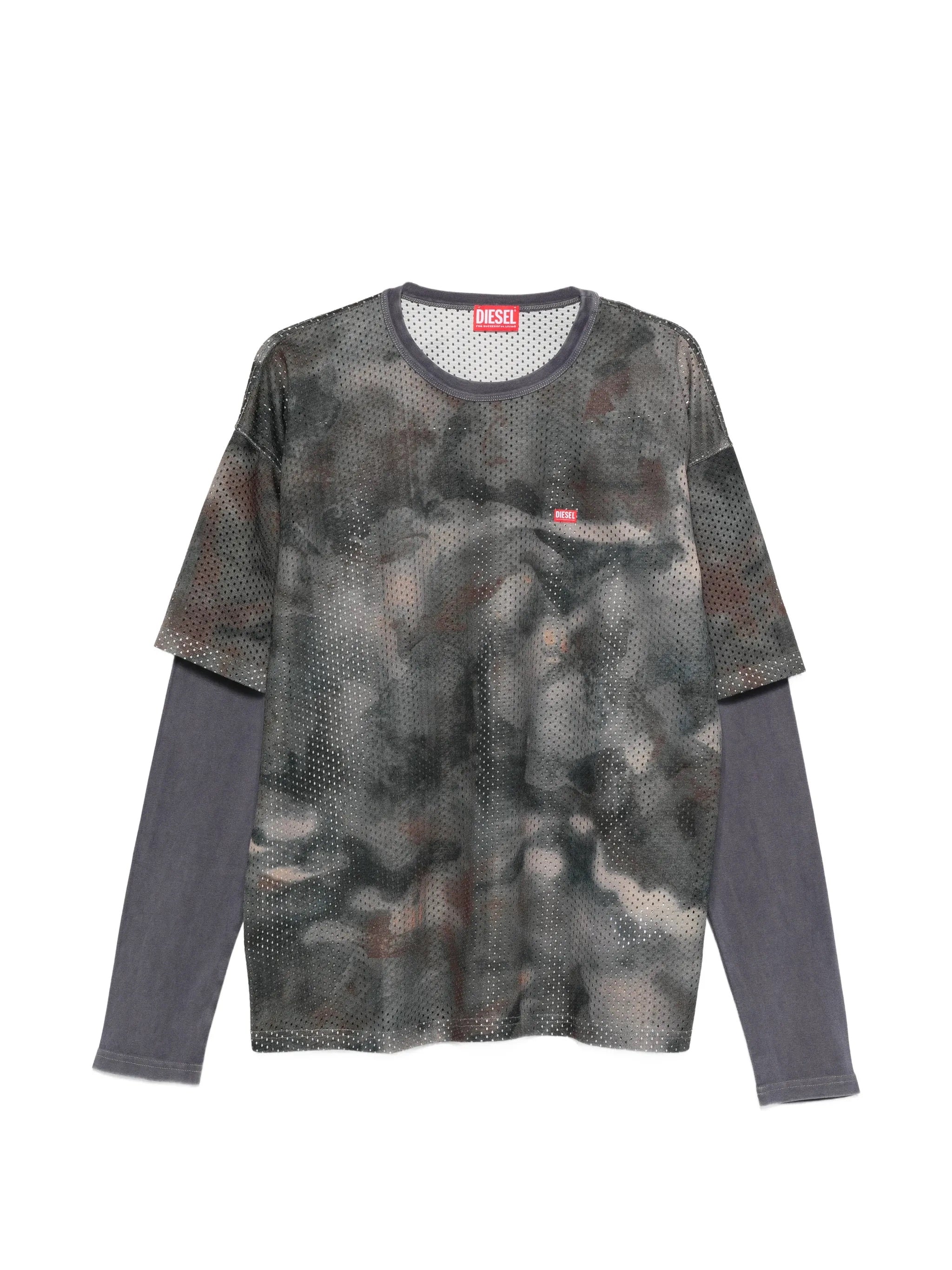 Micro-embroidered Mini Logo Crewneck Long-Sleeve Sweatshirt