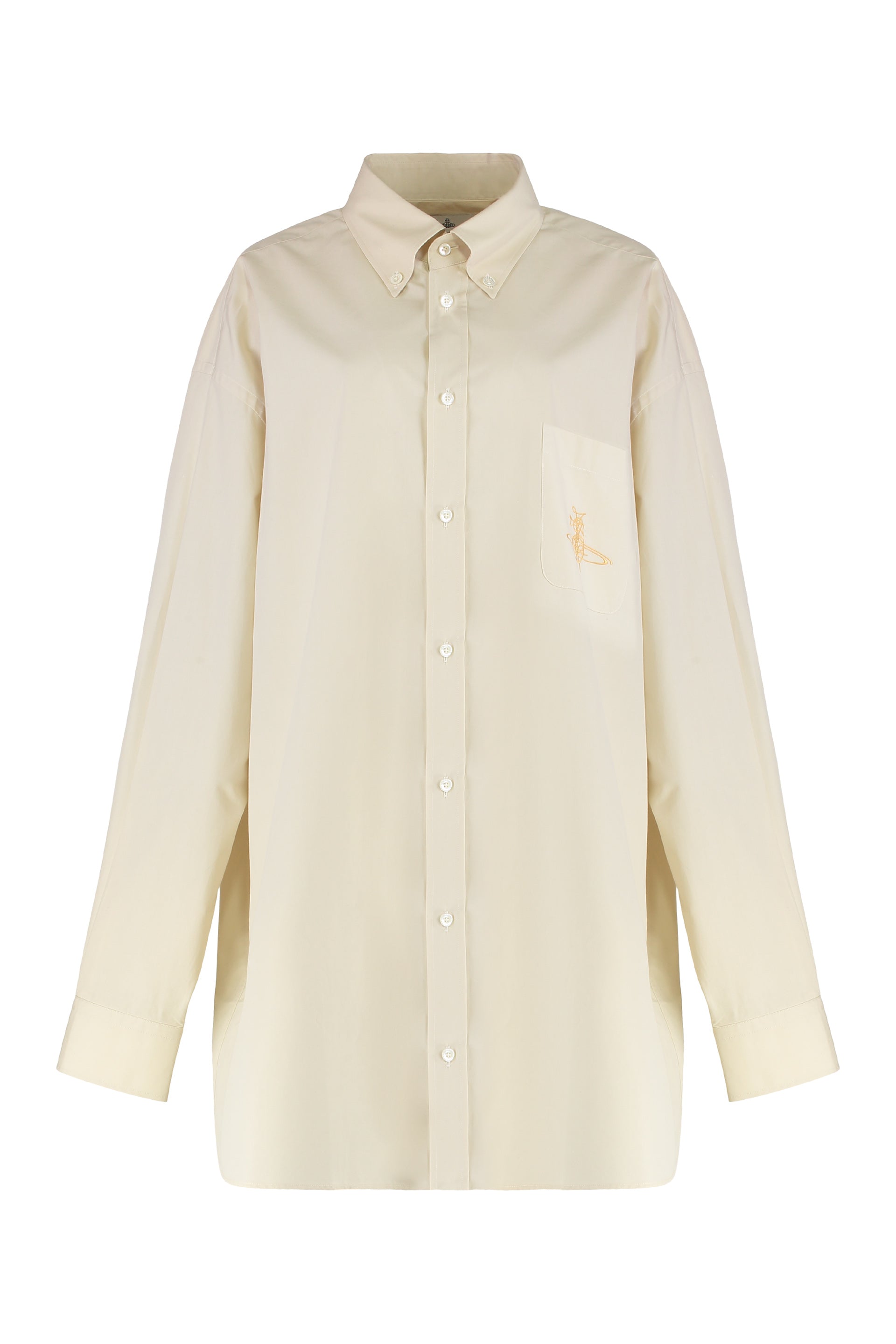 Oversized Cotton Shirt — Beige