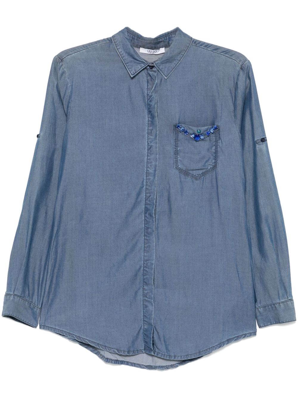 Crystal-embellished shirt - Blue