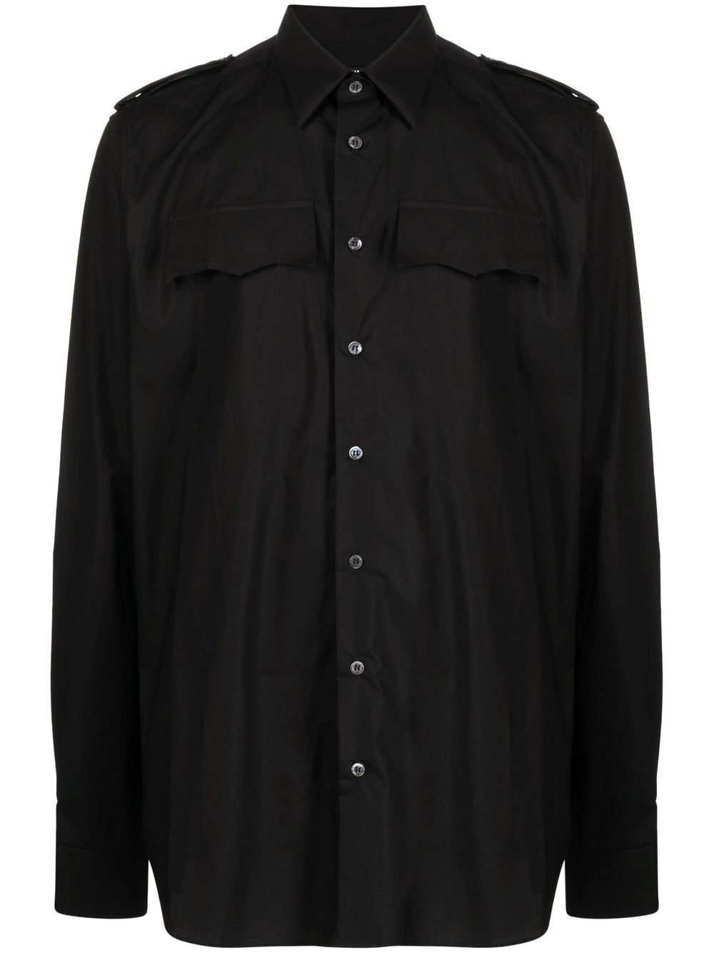 Button-up cotton shirt - Black