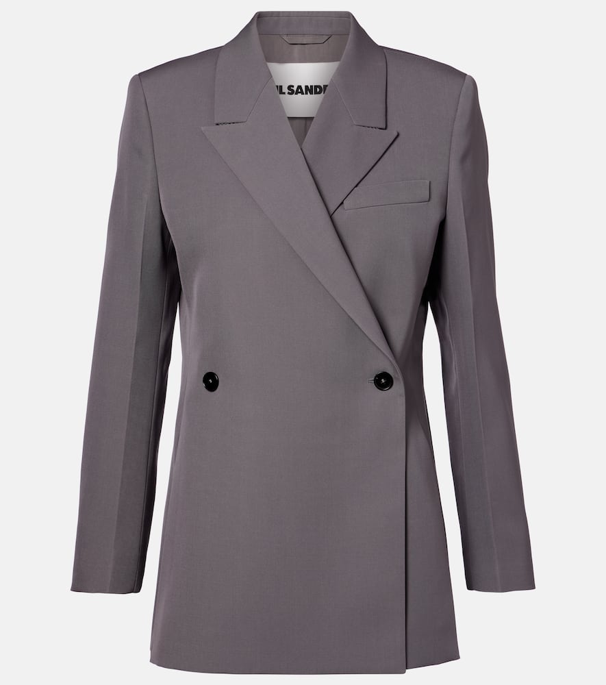 Double-breasted wool gabardine blazer