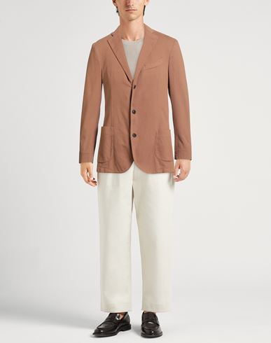 Man Blazer Brown Size 40 Cotton, Elastane