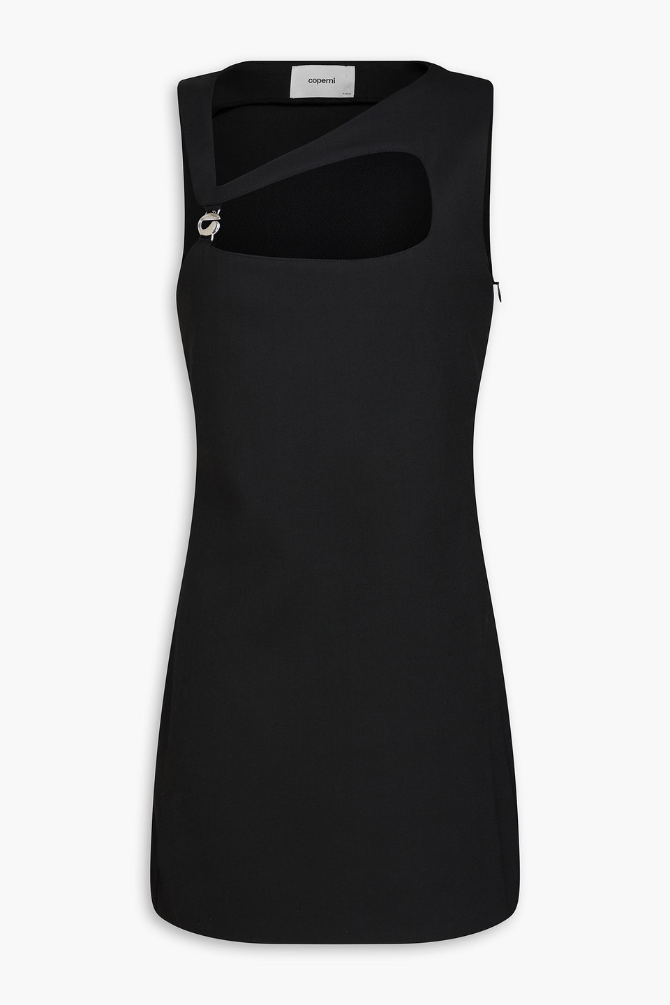 Cutout embellished twill mini dress - Black - FR 40