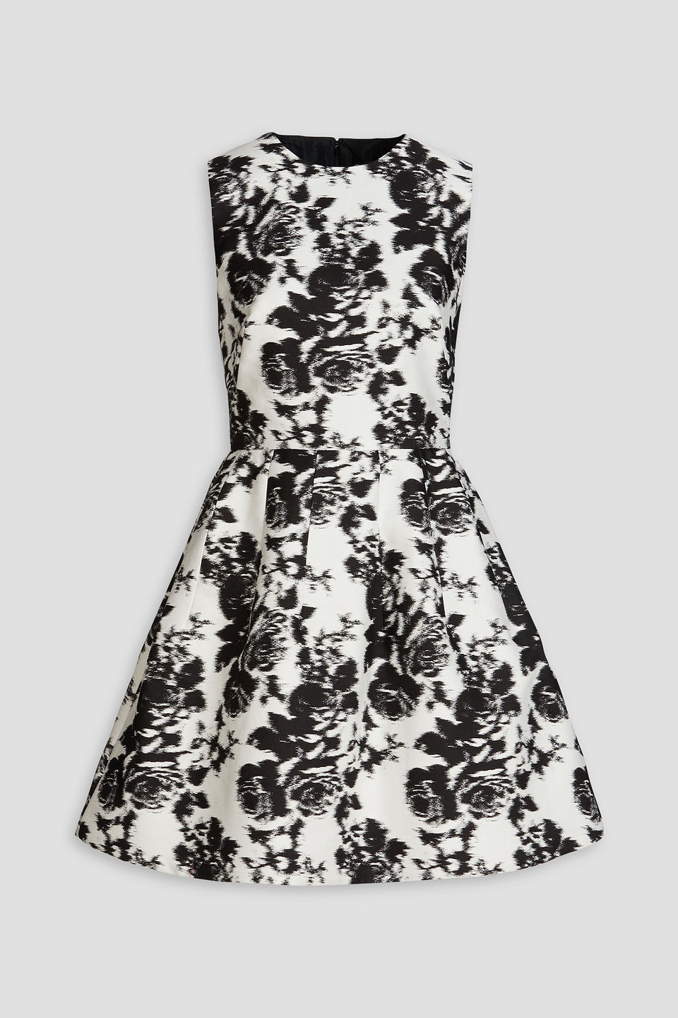 Cotton and silk-blend jacquard mini dress