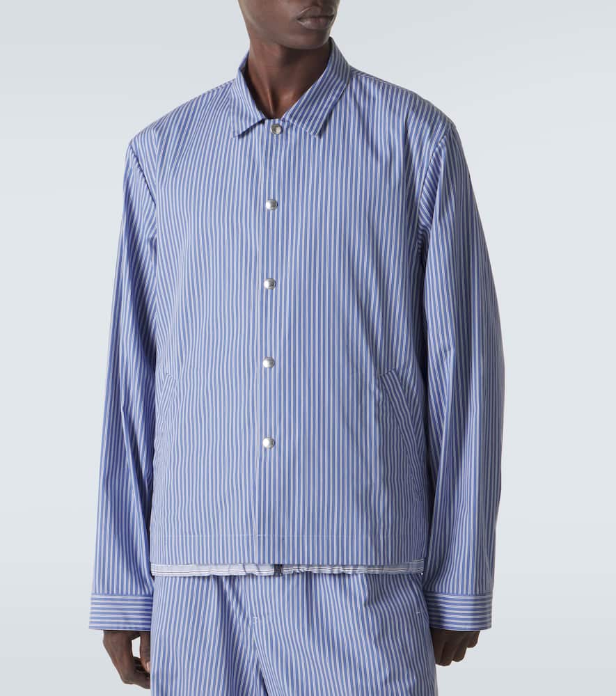 Striped cotton poplin blouson jacket