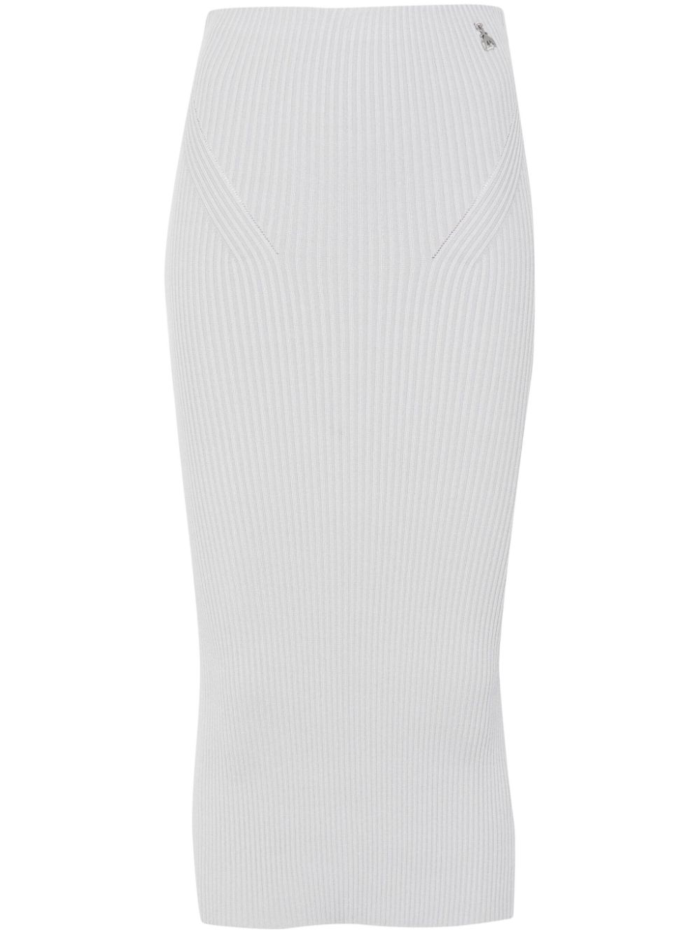 Ribbed midi skirt - Grey