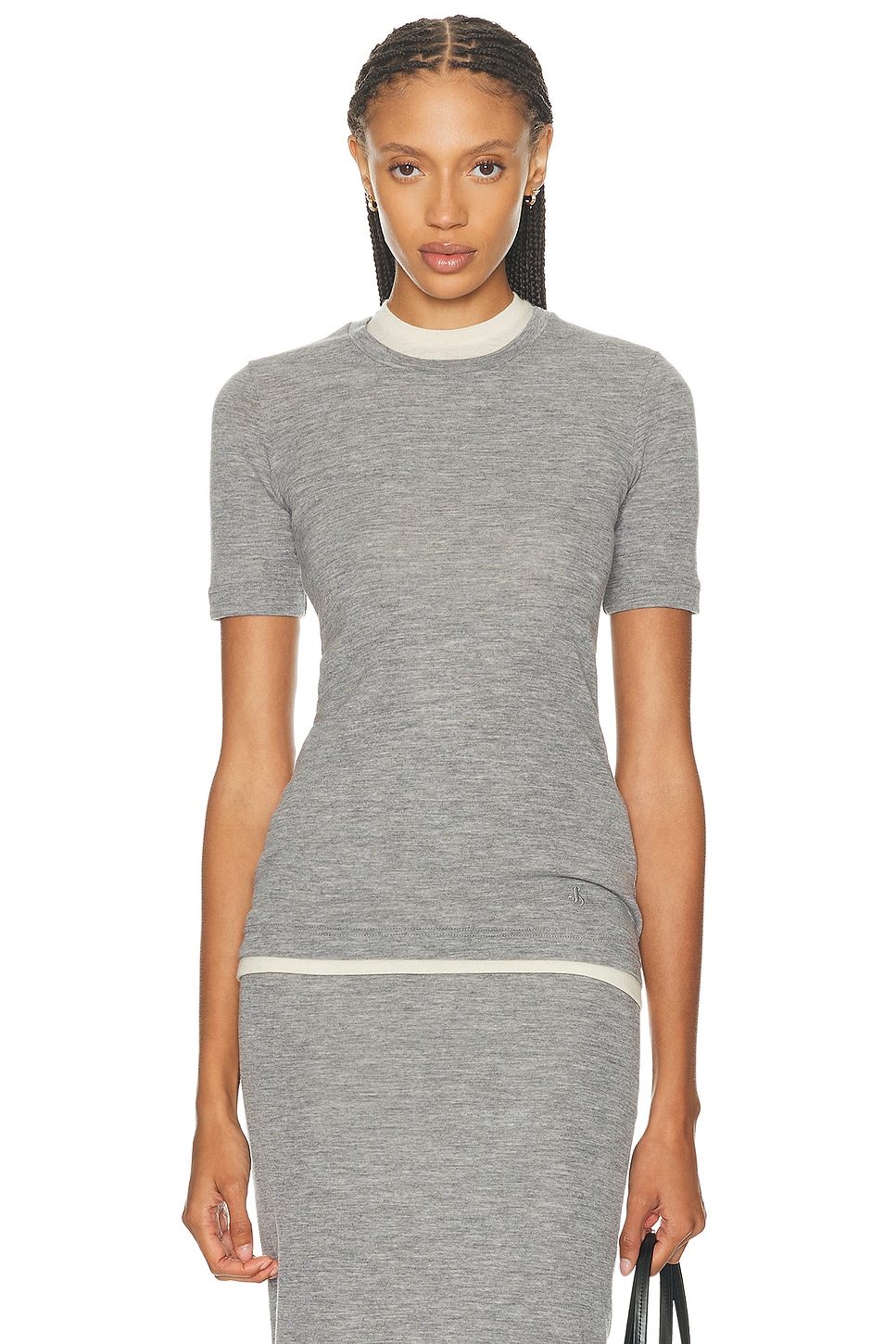 Jil Sander Tank Top Tee in Grey & Bone - Grey. S also in