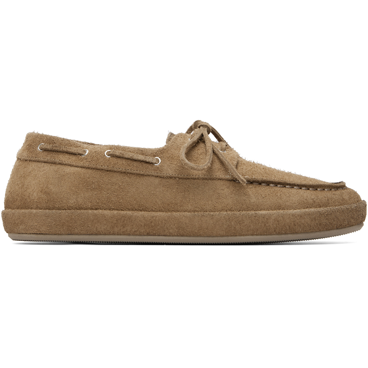 Beige Scatopelle Suede Boat Shoes