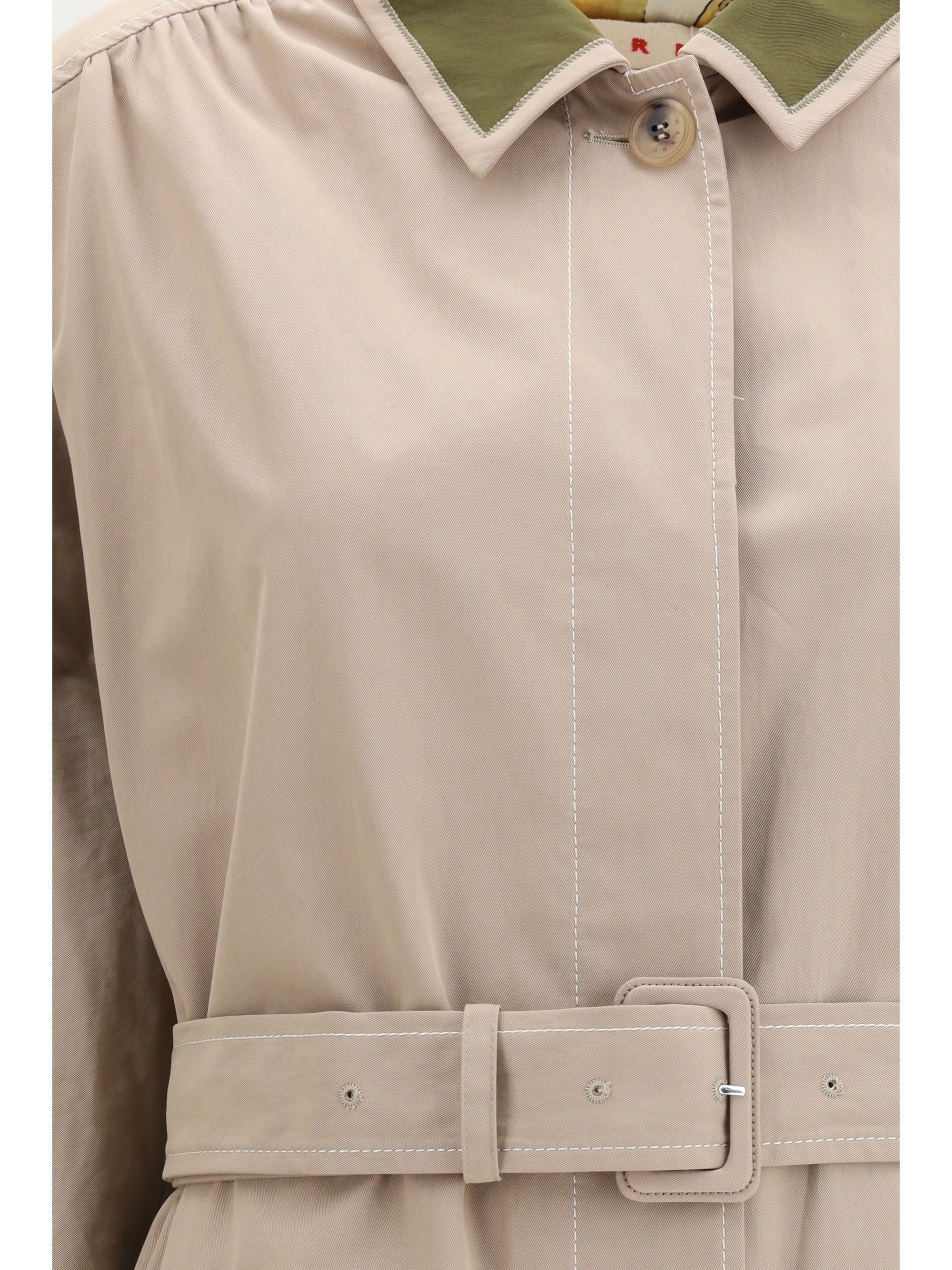 Cotton Gabardine Trench Coat — Beige