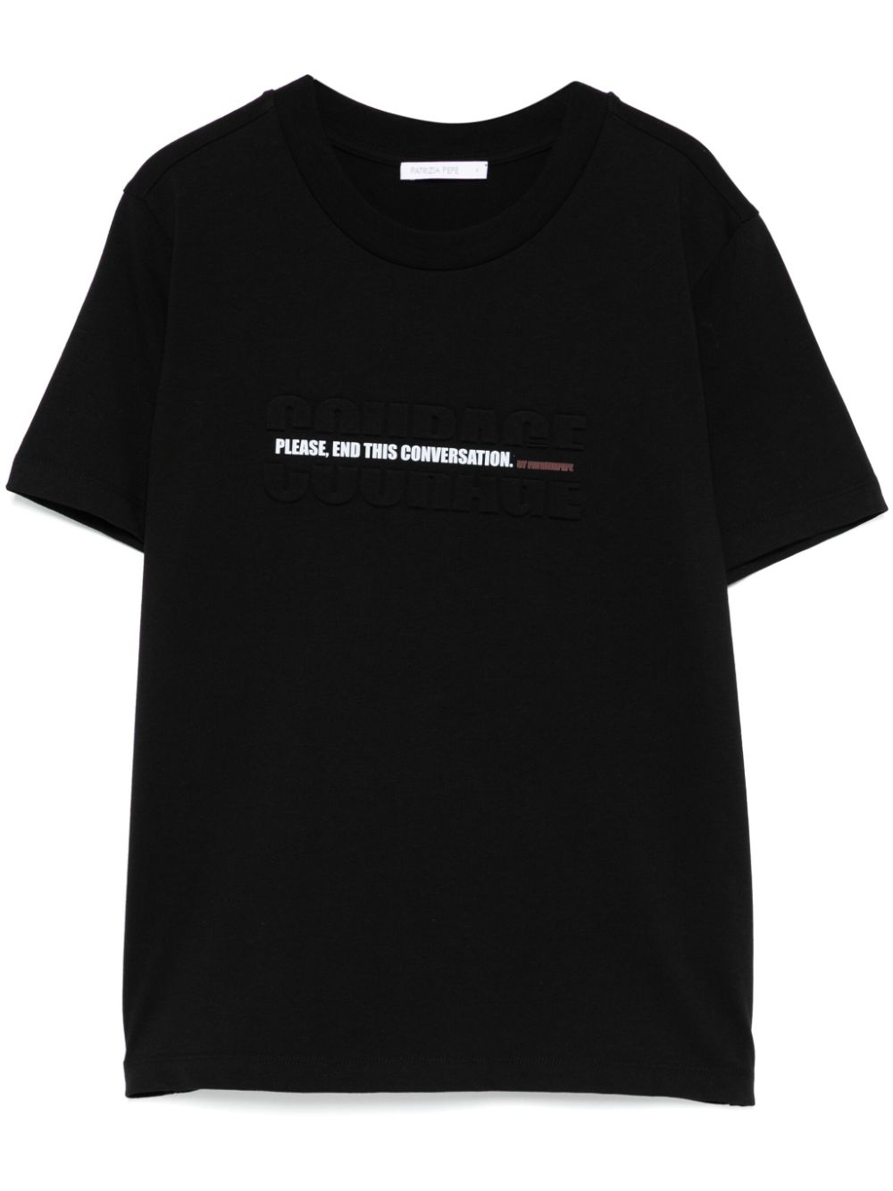 Slogan-print T-shirt - Black