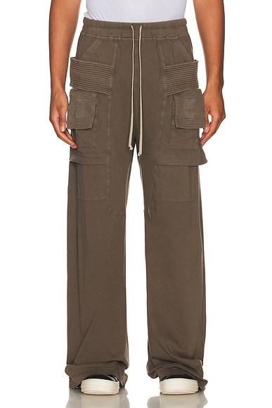 DRKSHDW by Rick Owens Creatch Cargo Drawstring Pants in Dust - Grey. M also in L, S, XL/1X