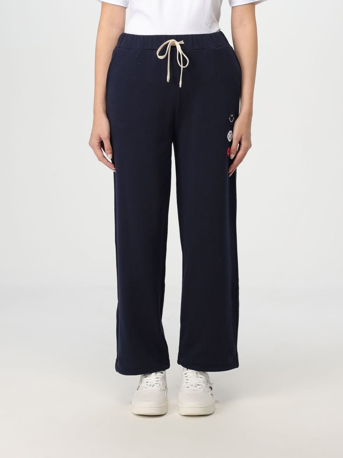 Pixel-appliqué track pants - Blue