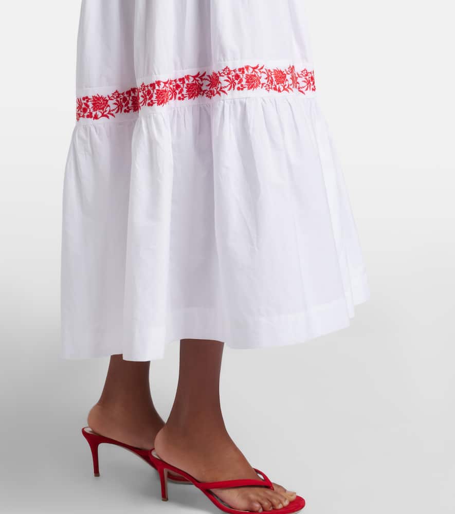 Petalia embroidered cotton maxi dress
