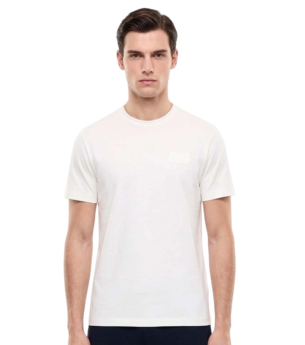 Natural Solid Crew Neck T-Shirt