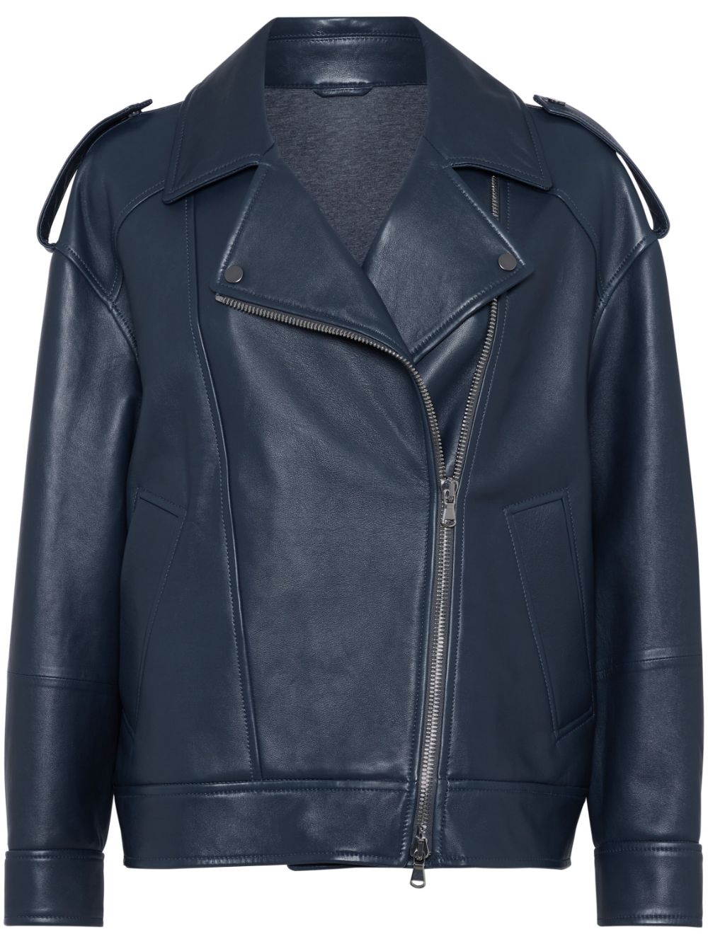 Biker leather jacket - Blue