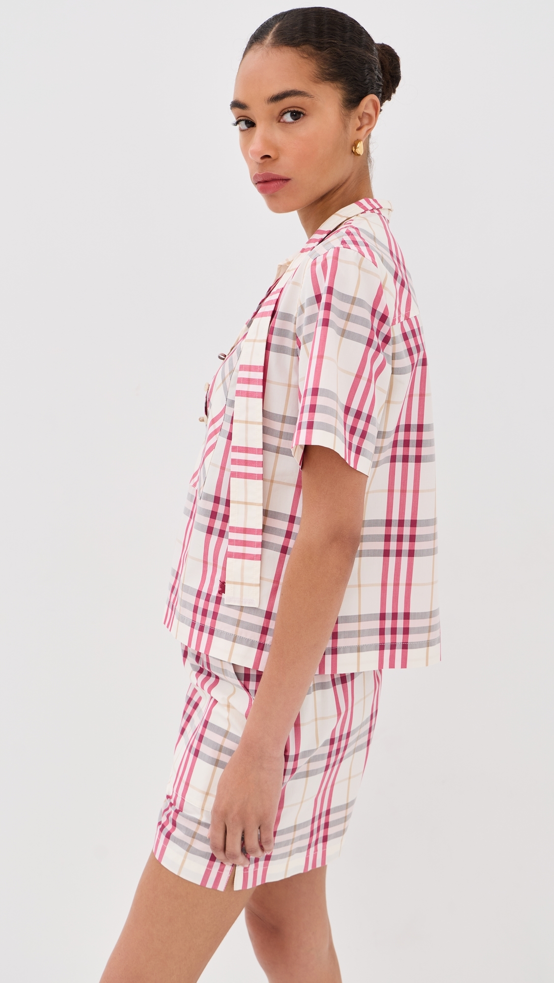 Olea Plaid Top Aubergine Purple