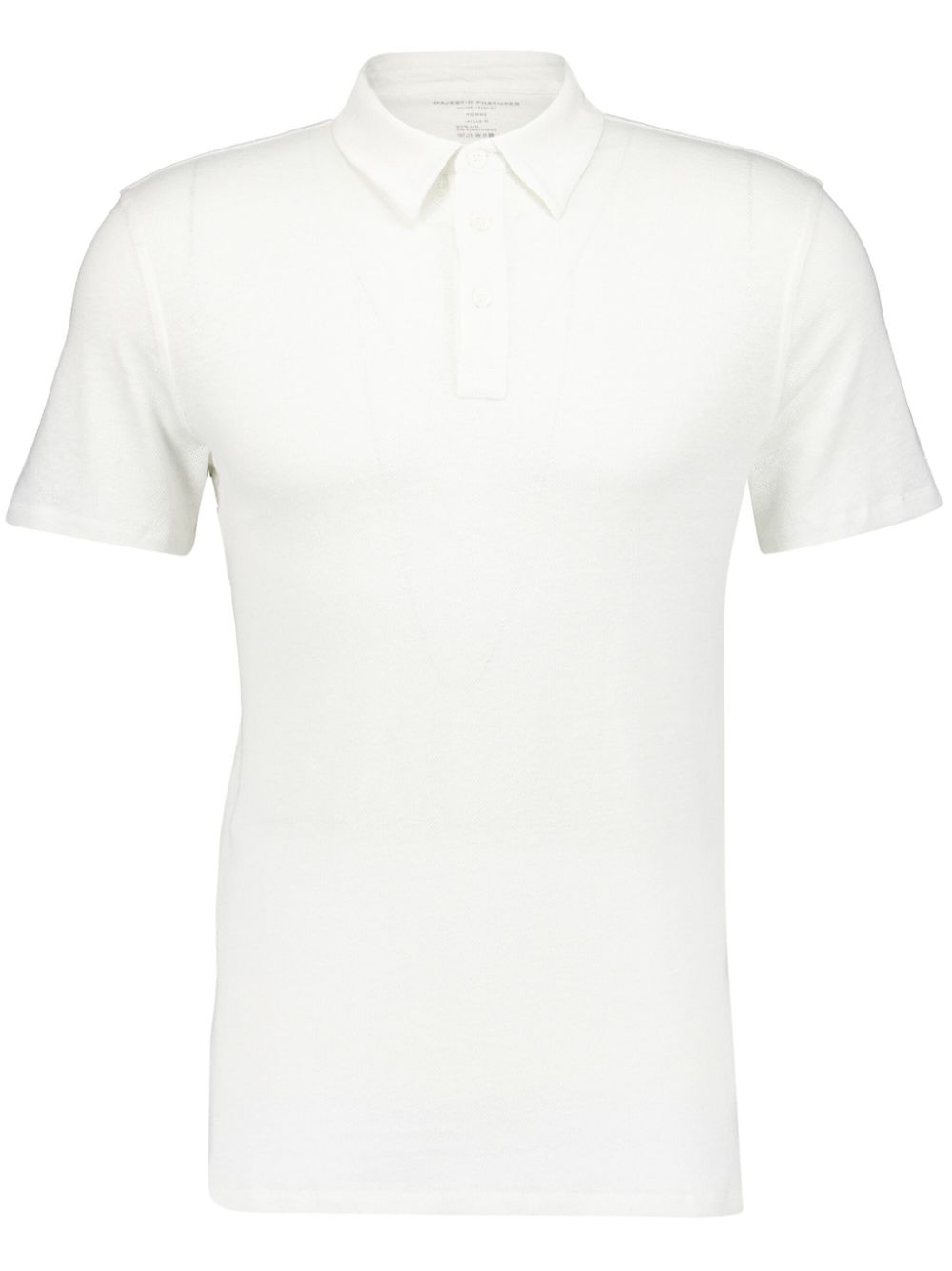 Short-sleeve stretch-linen polo shirt - White