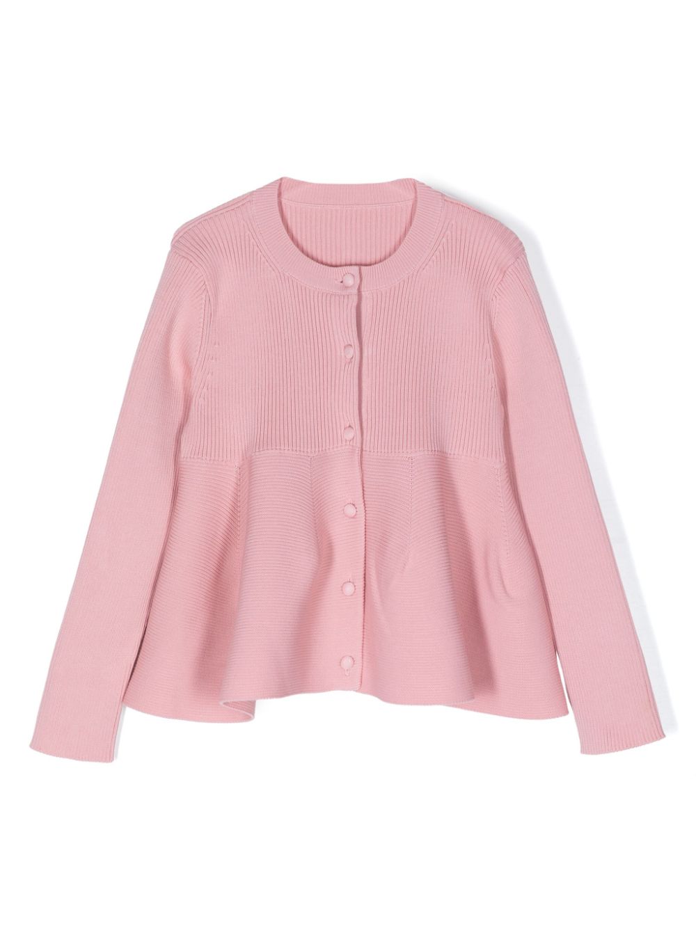 A-line ribbed cardigan - Pink