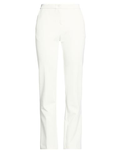 Woman Pants White Size 4 Polyester, Elastane