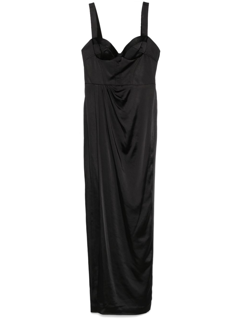 Satin bustier gown - Black
