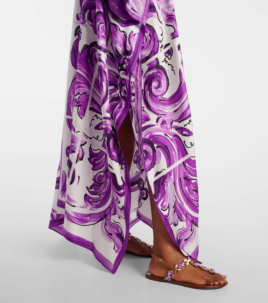 Majolica silk twill beach dress