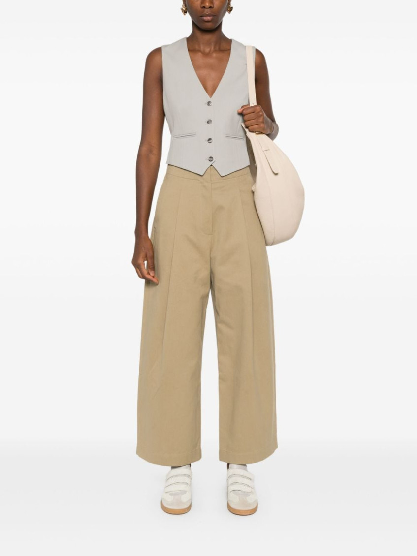 Cotton Wide-leg Trousers