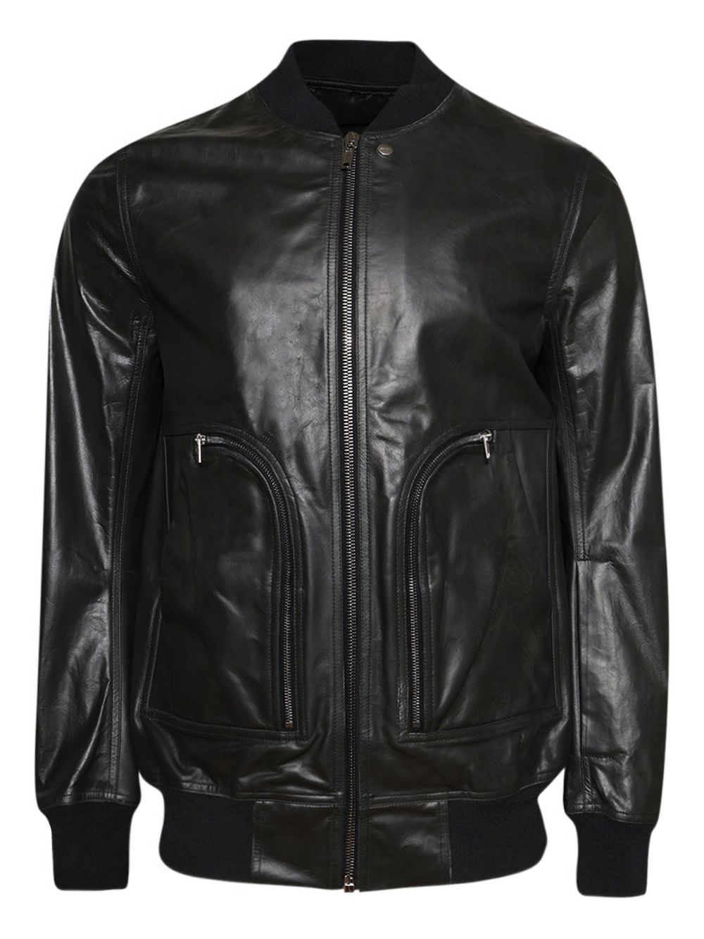 Zip-up leather jacket - Black