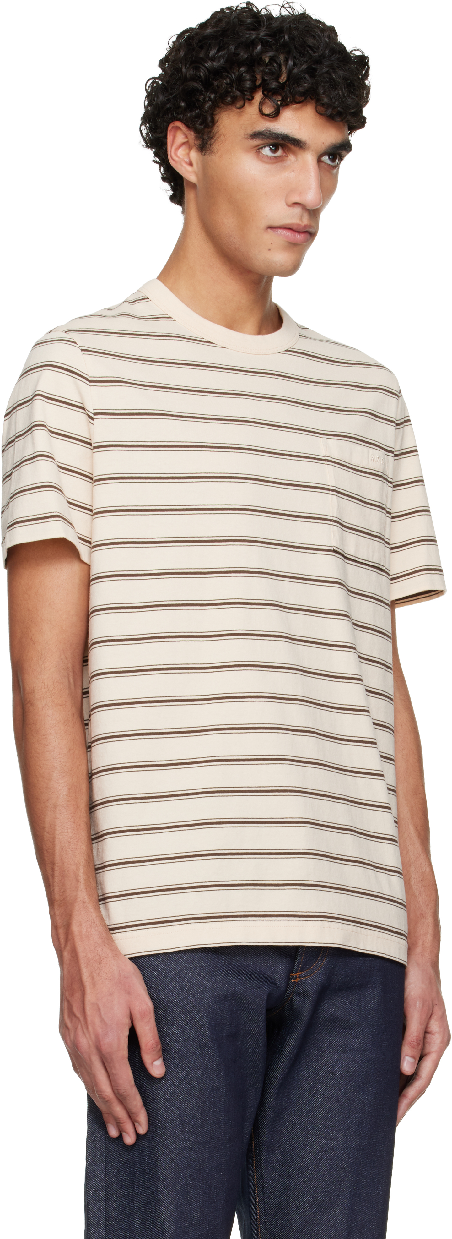 Beige Striped T-shirt