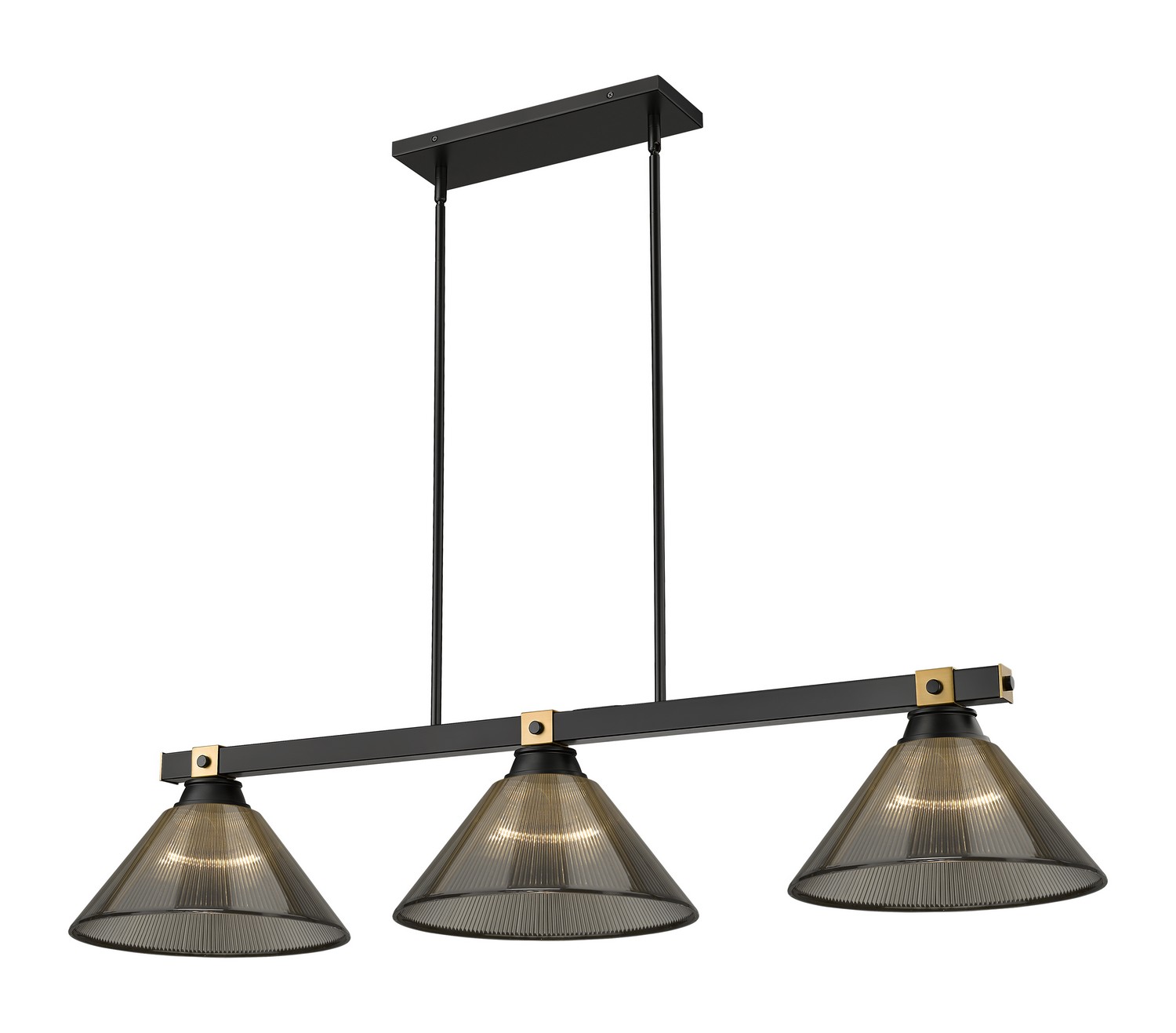 Matte Black Rubbed Brass Billiard from the Bronte Collection