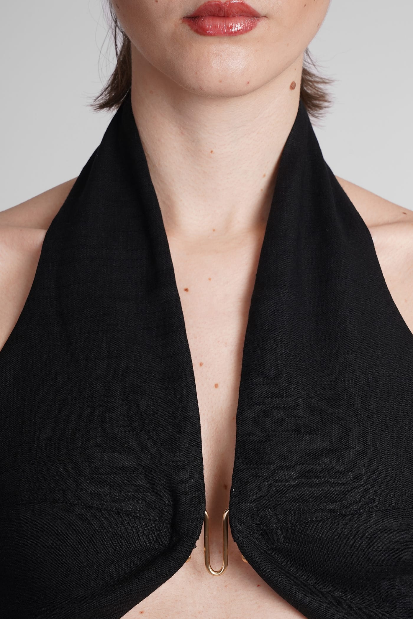 Halterneck crop top - Black